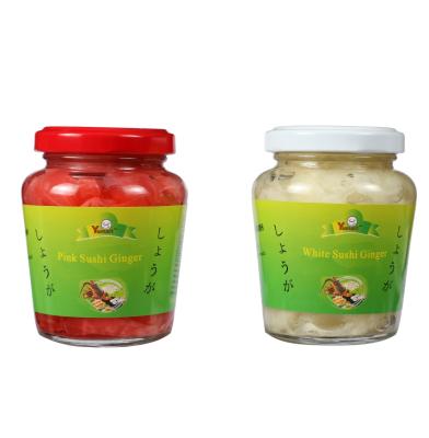 中国 スライスされる新しい有機性漬物の寿司のショウガおよびストリップ160g/びん 販売のため