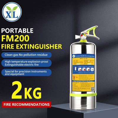 China 2kg Element Portable Fire Extinguisher FM200 Stainless Steel Extinguishers In Fire Fighting Equipment for sale