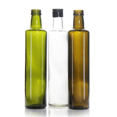 China Etiqueta personalizada Botella de vidrio de aceite de oliva redonda cuadrada 200 ml 150 ml en venta