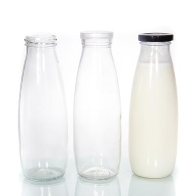 China Glass Chilli Sauce 1000ml 1 Litre Milk Bottle With Screw Lid ODM for sale