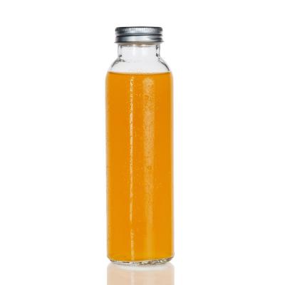 China 350ml 2 Oz Juice Bottles Clear Glass Beverage Bottle With PP Lid for sale