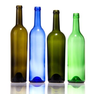 China Garrafa de vinho de vidro colorido 500ml 700ml 750ml 1500ml à venda