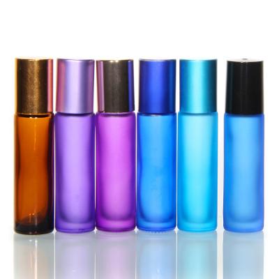 China OEM Glass Roller Bottles 5ml 10ml with Gold Silver Aluminum Cap for sale