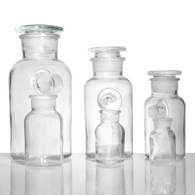 China 50ml 1000ml Round Brown Glass Medicine Bottles Apothecary Jars for sale