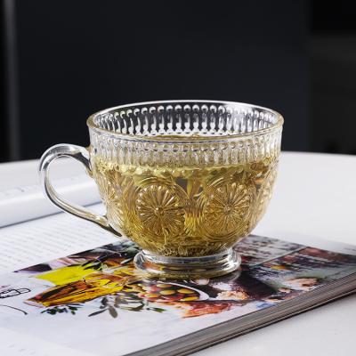 China Rotating Glass Tea Coffee Mugs Crystal Whisky Wine Cup Tumblers 10oz for sale