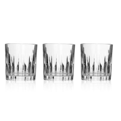 China Stemless Wine Ribbed Highball Glass Champagne Whisky Cups For Bar for sale