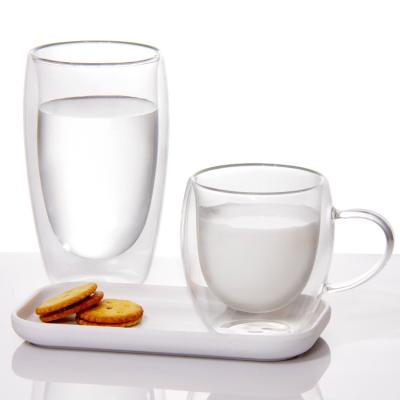 China Espresso Latte Leite Vidro Chá canecas de café xícaras de bebida transparente 600ml 650ml à venda