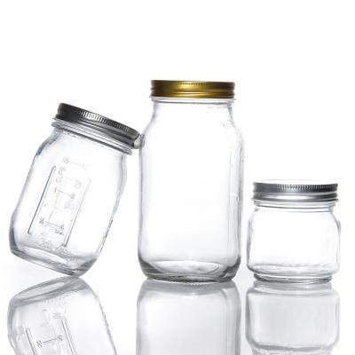 Chine Cuisine Glaçage en verre Mason Jars 16 oz 8 oz Transparent à vendre