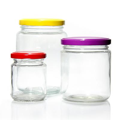 China Round Glass Pasta Storage Containers Airtight Spice Jars 106ml 212ml 314ml for sale