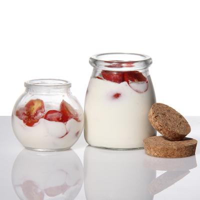 China BPA Free Sealable Glass Pudding Jars Clear Transparent OEM for sale