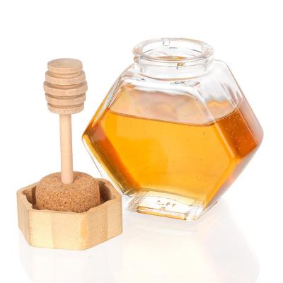 China Empty Hexagon Honey Jars Bulk With Sticker 2oz 350ml 700ml for sale