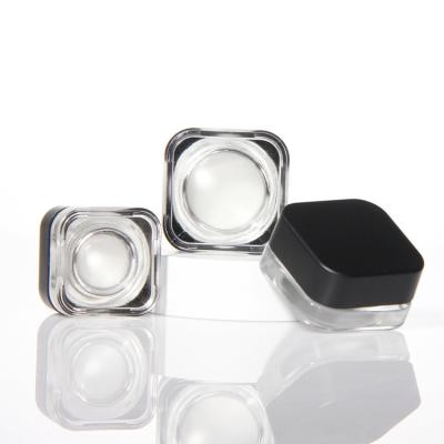 China Small Transparent Glass Cream Jars Acacia Lid 5ml 7ml for sale