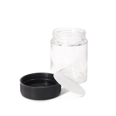 China 5g 10g 15g 1 oz Cosmetic Glass Cream Jars With Plastic Lid for sale