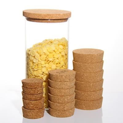 China Wooden Cork Glass Jar Lids Cap For Candle Top Airtight Seal for sale
