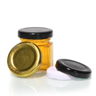 China Capa de botella de vidrio de miel impresa a medida Cerraduras de bolsas de hojalata en venta