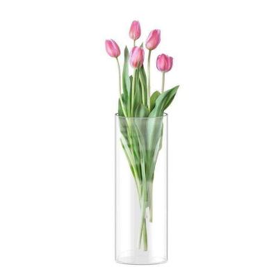China Clear Borosilicate Tall Glass Vase Cylinder For Wedding Household for sale
