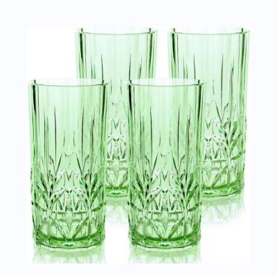 China Tritán Verde Taza de vidrio acrílico reutilizable personalizada Whiskey Juice Agua en venta