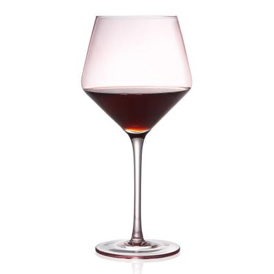 China OEM Embossed Red Wine Goblets Crystal Bordeaux Wine Glasses for sale