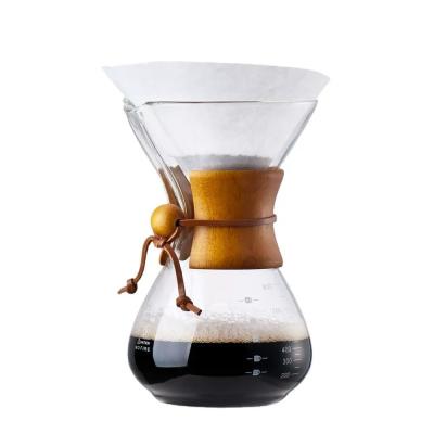 China Lead Free Borosilicate Glass Coffee Tea Pot Pour Over Coffee Kettle Dripper zu verkaufen