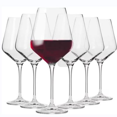 China Custom Hand Blown White Wine Glasses Clear Burgundy Wine Glasses en venta