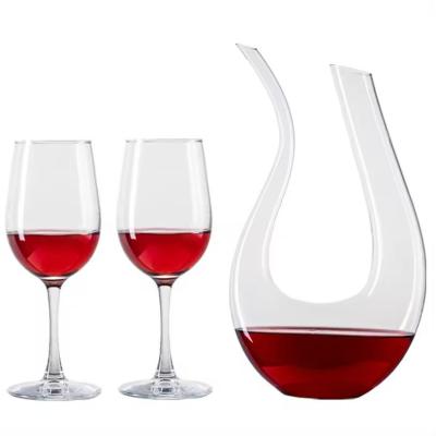 China U Shape Clear Crystal Glass Wine Decanter Lead Free for sale