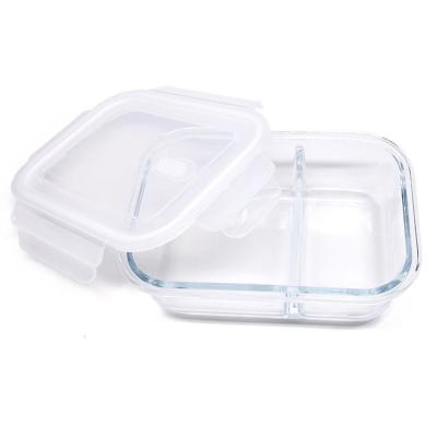 中国 580 Ml Glass Fruit Bowl Portable Food Salad Box Packaging Lunch Box 販売のため