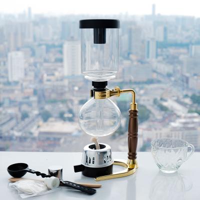 China Máquina de café de vidro de borosilicato de design clássico para cozinha 2-5 xícaras de garrafa de café para fabricação profissional de café à venda