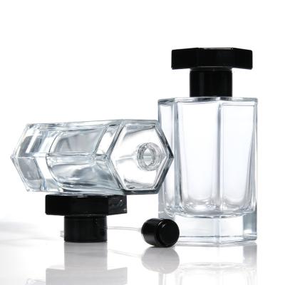 China 50ML 100ML Square Glass Perfume Bottle Spray Types Air Freshener Perfume Clip for sale