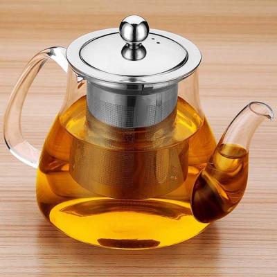 China Set de tetera y caldera de vidrio personalizados con tazas para té de café resistentes al calor en venta