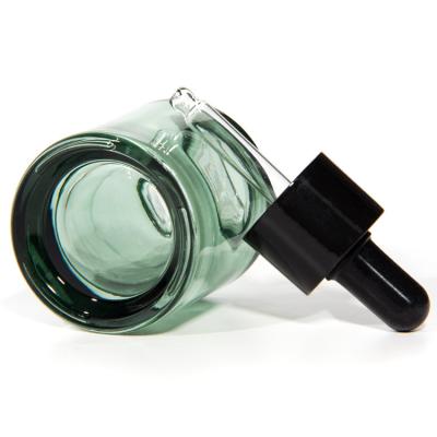 中国 Cosmetic Skincare Packaging 20ml 30ml Cylinder Clear Amber Hair Essential Oil Serum Glass Dropper Bottle 販売のため
