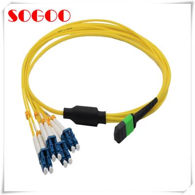 China 2m 8 Core Single Mode MTP LC Fiber Breakout Cable for sale
