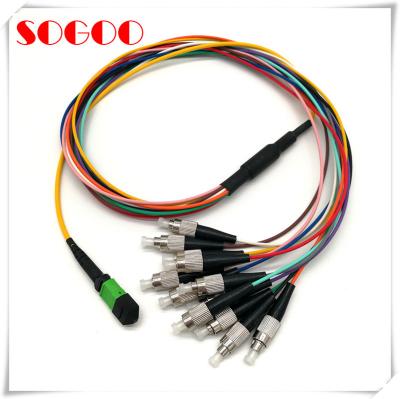 China 12 Core MTP Breakout 3.0mm Fiber Optic Patch Cord for sale