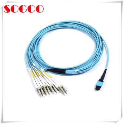 China MPO - LC Om3 8 Core 40G Fiber Breakout Cable for sale