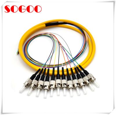 China ST/UPC 12 Core Simplex Fiber Breakout Cable for sale