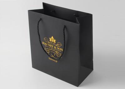 China Reusable Black Paper Boutique Shopping Bags Imprinted With Silver Stamping for sale