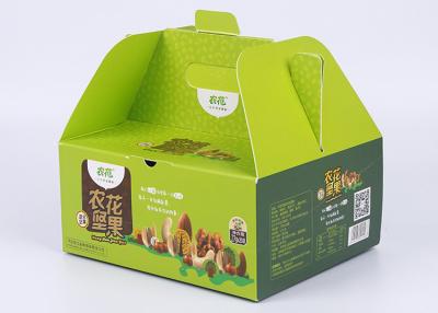 China Take Away Green Paper Packaging Boxes Glossy Lamination And Soft Crease For Food Packaging for sale