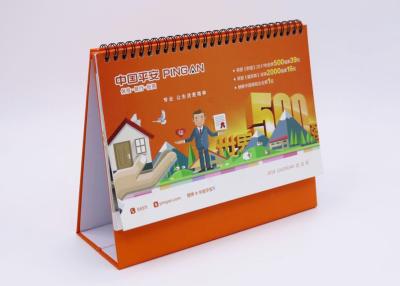 China Spiral Customized Self Standing Desk Calendars Duplex Board For Gift Promotion for sale