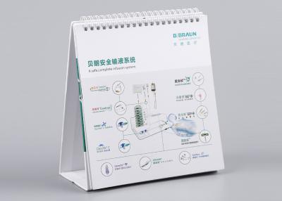 China Spiral Bound Weekly Desk Calendar , Full Color Small Stand Up Desk Calendar for sale