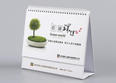 China Calendario de escritorio plegable con el soporte, calendario de escritorio decorativo de la laminación del lustre en venta