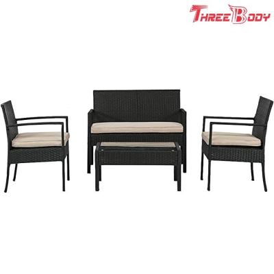 China Wicker Outdoor Garden Furniture Rattan Patio Table And Chairs With Cushions for sale