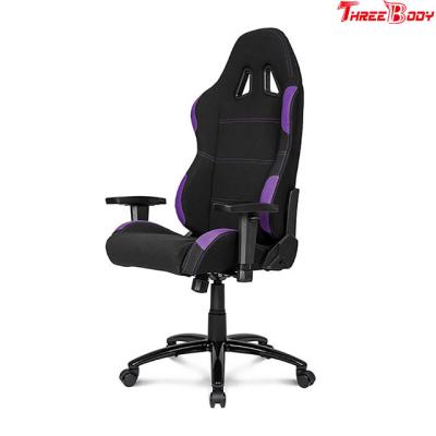China Breathable  High Back Leather Gaming Chair Black And Purple Adjustable Armrests for sale