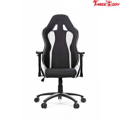 China Custom Black And White Leather Gaming Chair Height Adjustment Easy To Clean for sale
