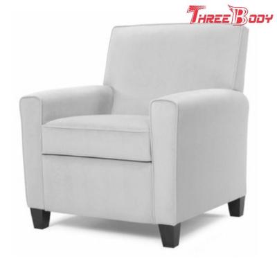 Chine Chaises de chambre à coucher d'hôtel de GreyLounge, chaise simple de bras de tissu à haute densité de mousse à vendre