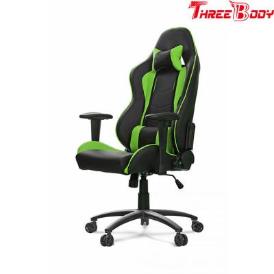 China Mobile Green And Black Gaming Chair , PU Leather Racing Seat Desk Chair for sale
