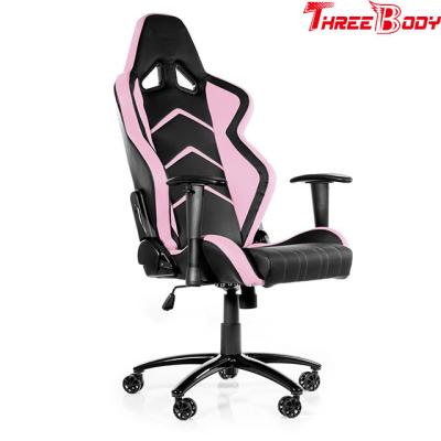 China Black And Pink Racing Gaming Chair With Adjustable Neckrest And Lumbar Support for sale