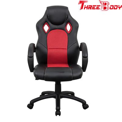 China Black And  Red Executive Racing Office Chair Breathable High Straight Back for sale