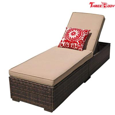 China Patio Chaise Outdoor Lounge Sofa Adjustable Hight With Cushion Espresso Brown for sale