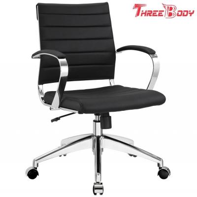 China Mid Back Executive Office Chair , Comfortable Black Leather Office Chair for sale