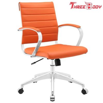 China Comfortable Modern Home Furniture Aluminum Frame Orange Mid Back Executive Office Chair for sale
