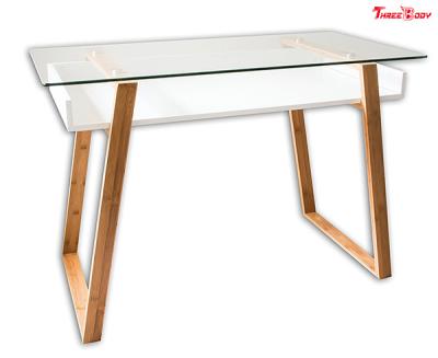 China Glass Top Modern Office Table Computer Home Office Desk 46 X 24 X 6.8 Inches for sale